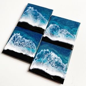 Resin Beach Art Coasters Ocean Art Beach Decor